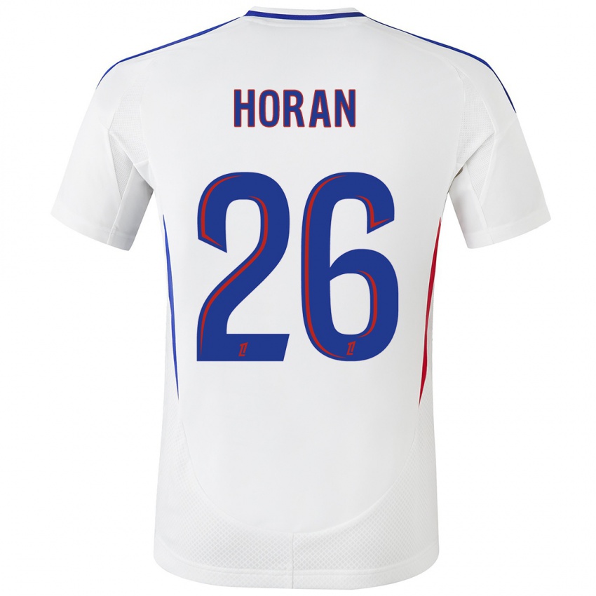 Børn Lindsey Horan #26 Hvid Blå Hjemmebane Spillertrøjer 2024/25 Trøje T-Shirt