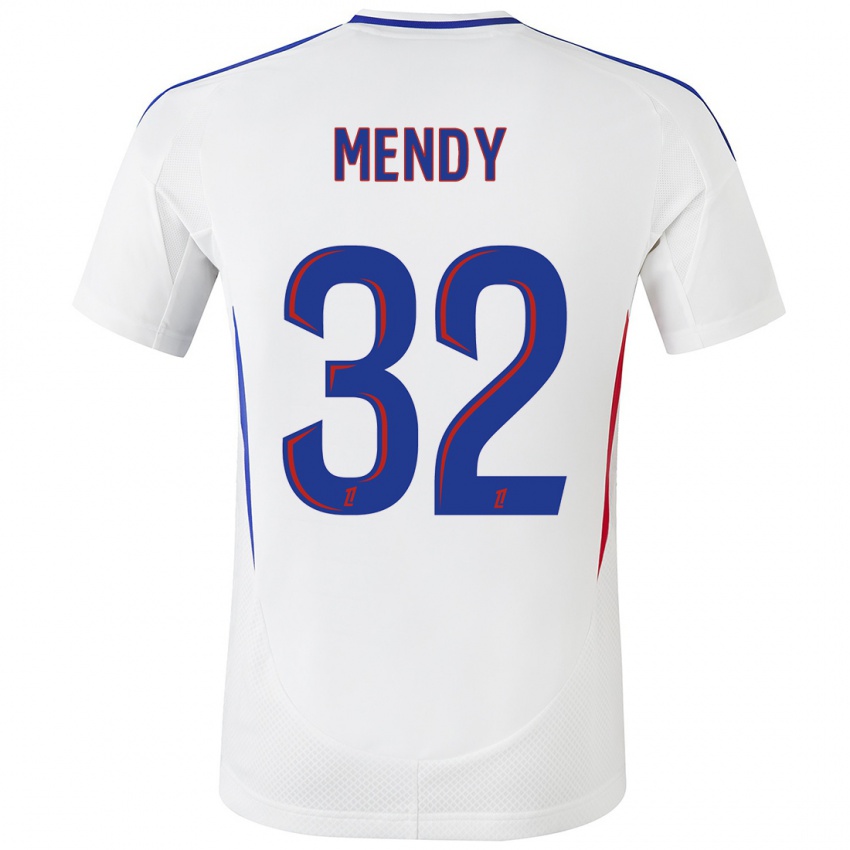 Børn Maeline Mendy #32 Hvid Blå Hjemmebane Spillertrøjer 2024/25 Trøje T-Shirt