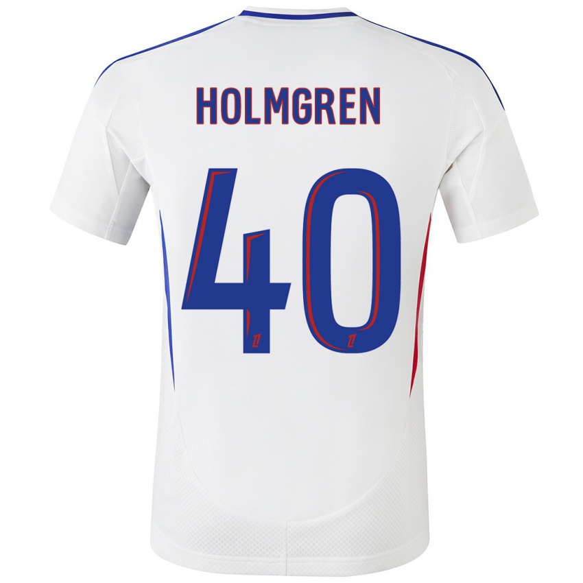 Børn Emma Holmgren #40 Hvid Blå Hjemmebane Spillertrøjer 2024/25 Trøje T-Shirt