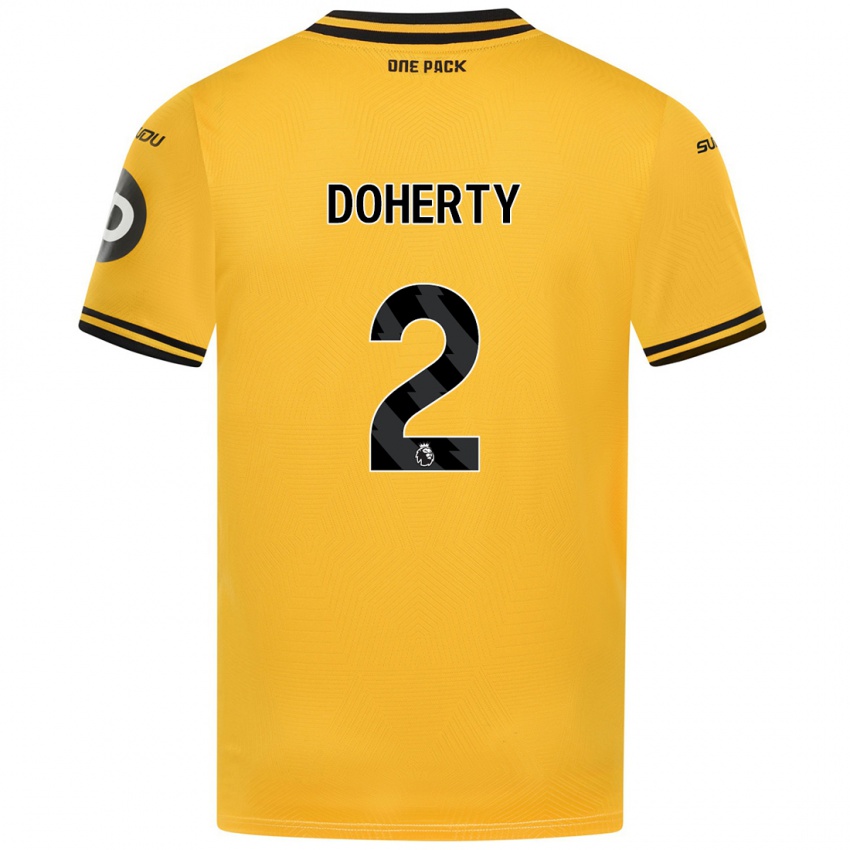 Børn Matt Doherty #2 Gul Hjemmebane Spillertrøjer 2024/25 Trøje T-Shirt