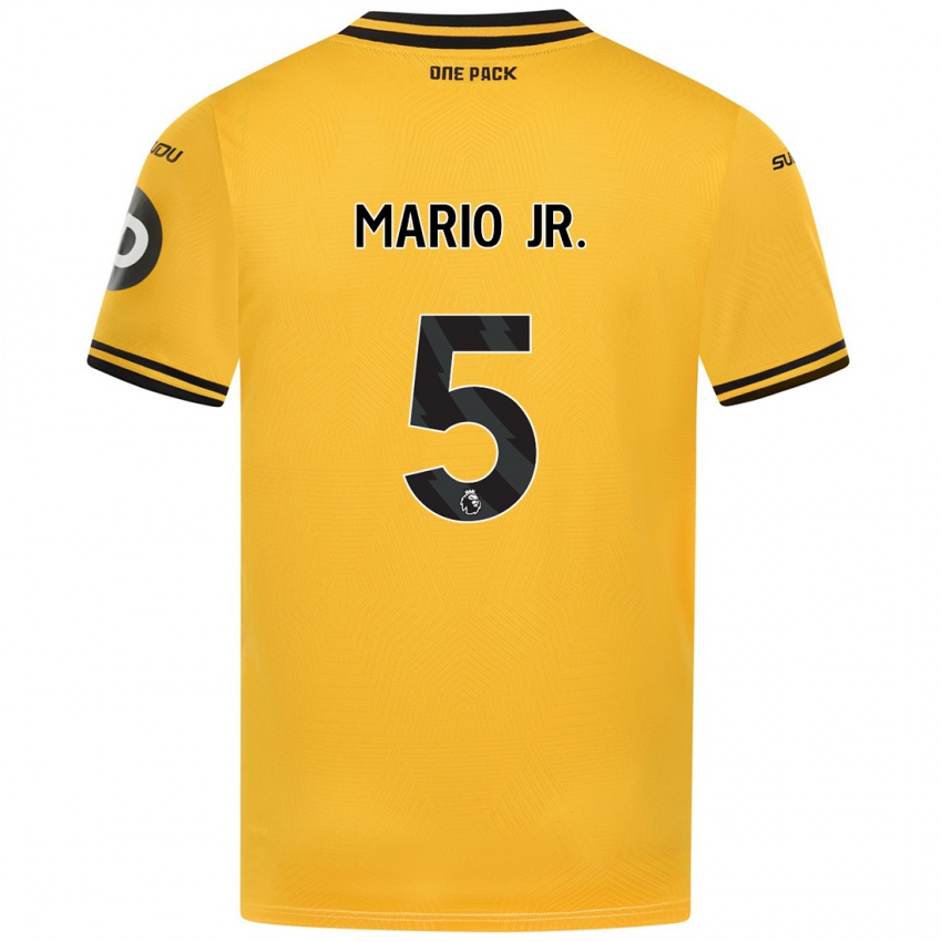 Børn Mario Lemina #5 Gul Hjemmebane Spillertrøjer 2024/25 Trøje T-Shirt