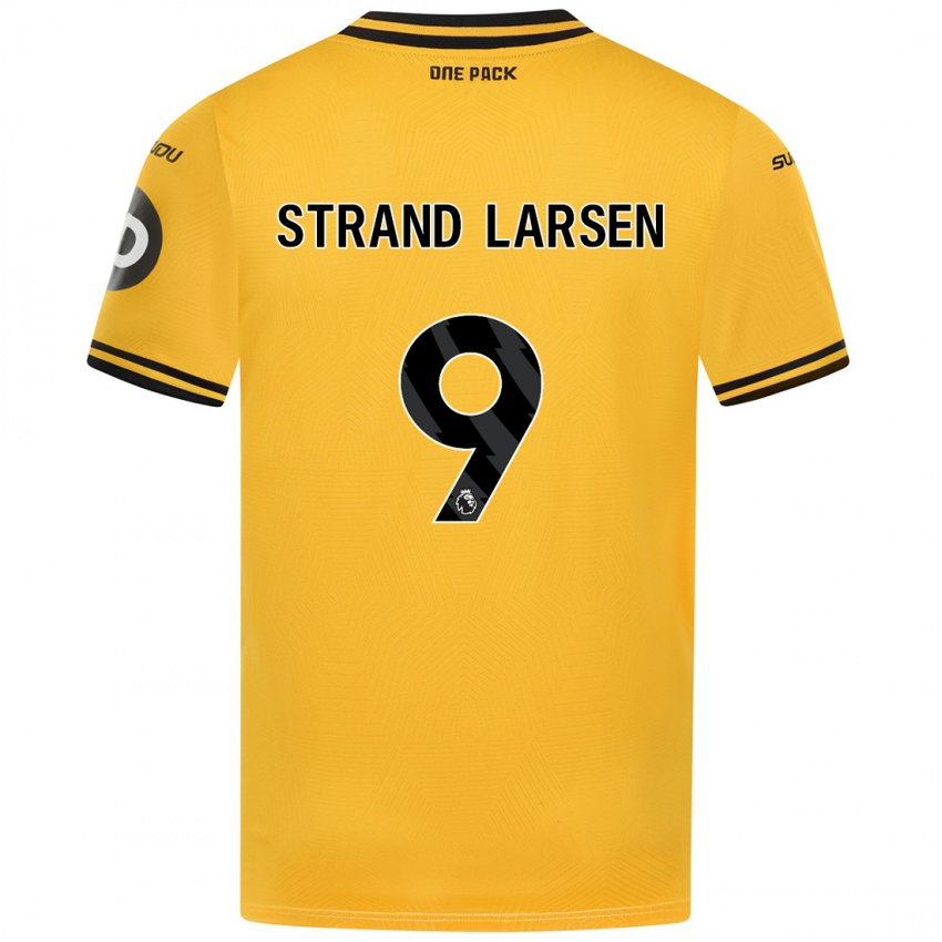 Børn Jørgen Strand Larsen #9 Gul Hjemmebane Spillertrøjer 2024/25 Trøje T-Shirt