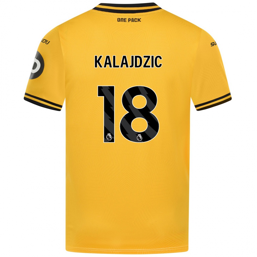 Børn Sasa Kalajdzic #18 Gul Hjemmebane Spillertrøjer 2024/25 Trøje T-Shirt