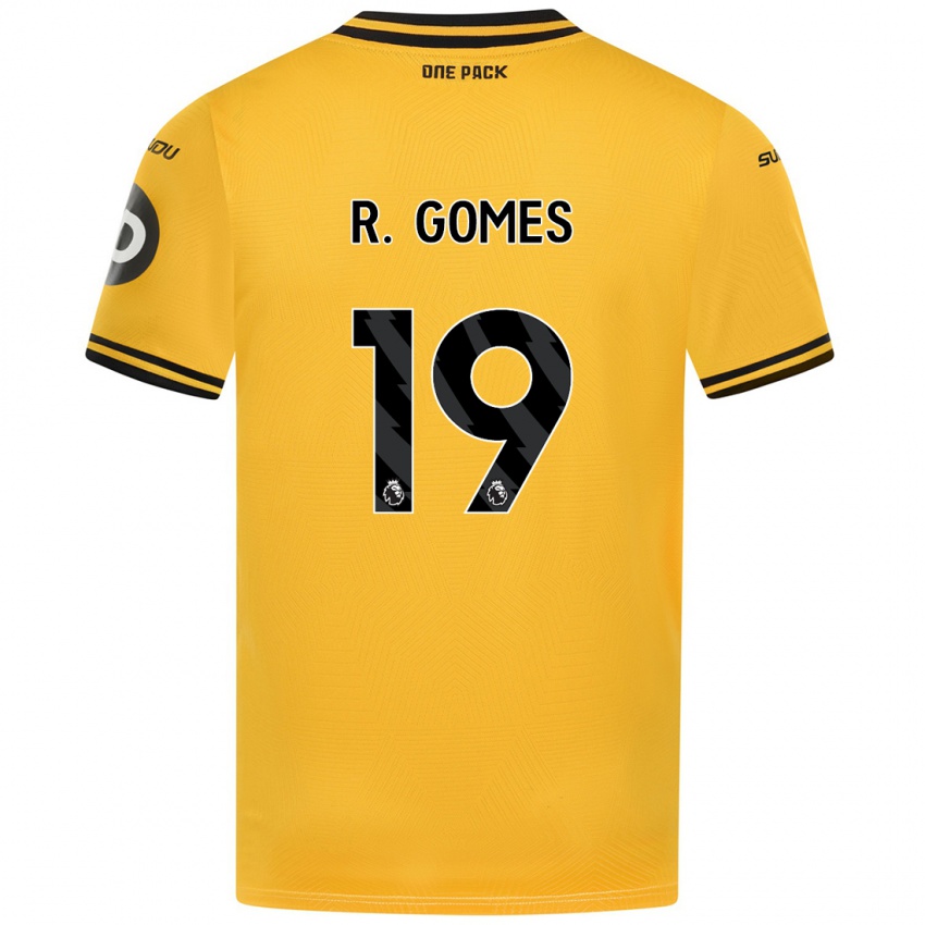 Børn Rodrigo Gomes #19 Gul Hjemmebane Spillertrøjer 2024/25 Trøje T-Shirt