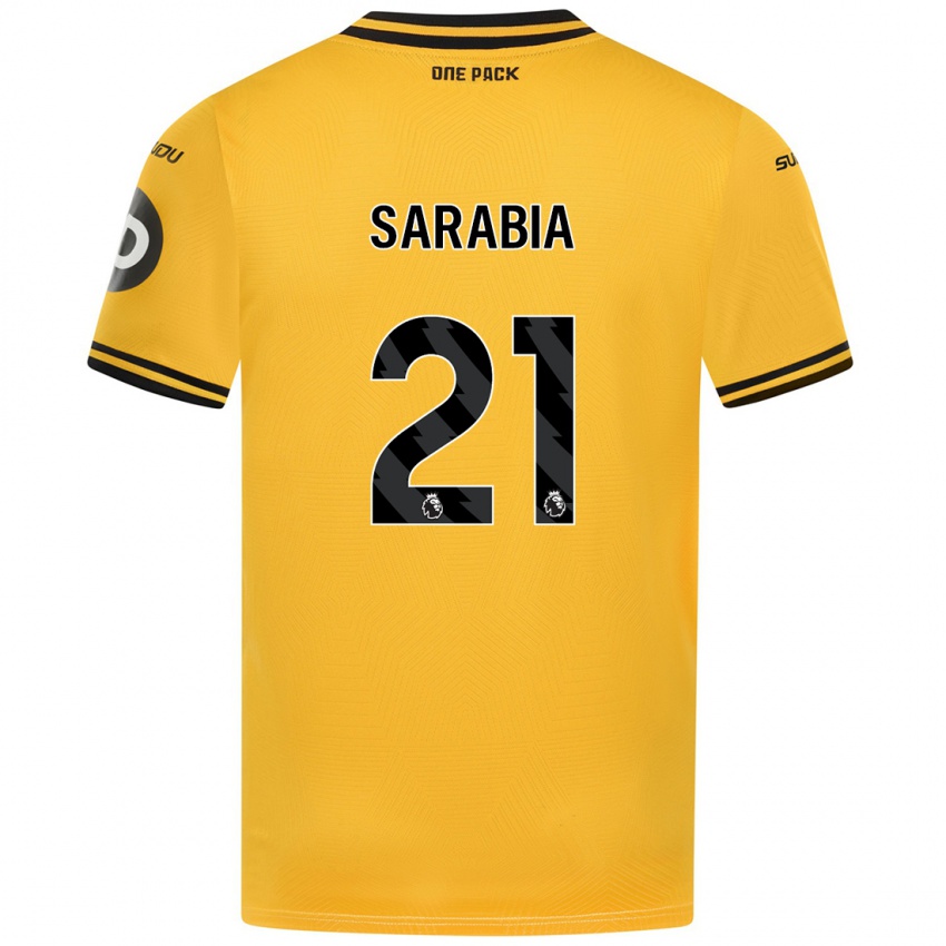 Børn Pablo Sarabia #21 Gul Hjemmebane Spillertrøjer 2024/25 Trøje T-Shirt