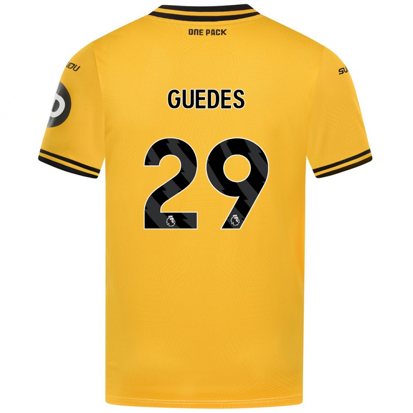 Børn Goncalo Guedes #29 Gul Hjemmebane Spillertrøjer 2024/25 Trøje T-Shirt