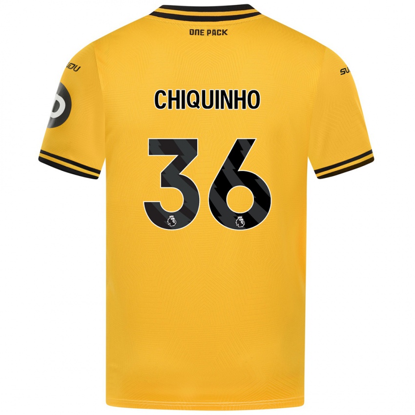 Børn Chiquinho #36 Gul Hjemmebane Spillertrøjer 2024/25 Trøje T-Shirt