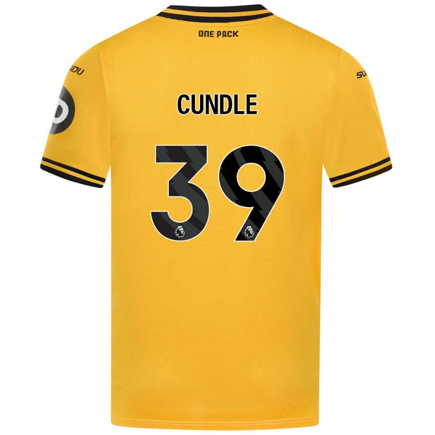 Børn Luke Cundle #39 Gul Hjemmebane Spillertrøjer 2024/25 Trøje T-Shirt