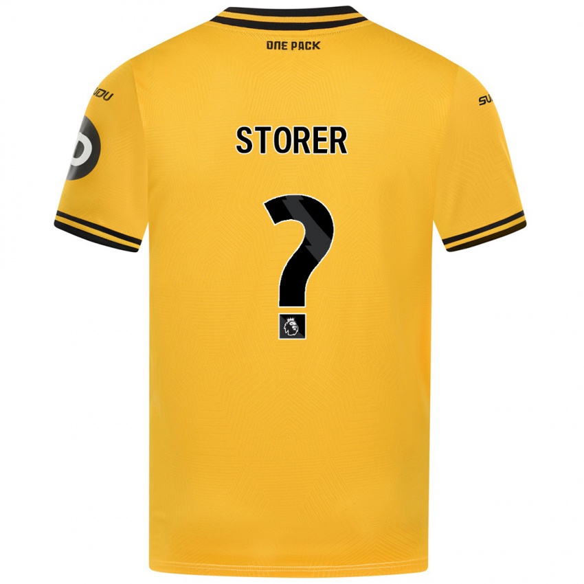 Børn James Storer #0 Gul Hjemmebane Spillertrøjer 2024/25 Trøje T-Shirt