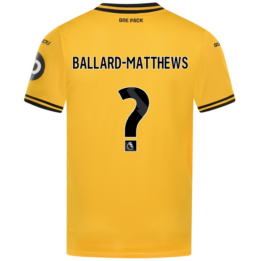 Børn Emilio Ballard-Matthews #0 Gul Hjemmebane Spillertrøjer 2024/25 Trøje T-Shirt