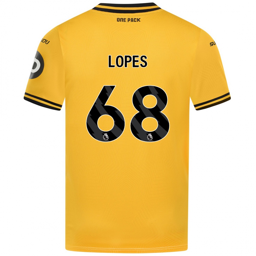 Børn Leo Lopes #68 Gul Hjemmebane Spillertrøjer 2024/25 Trøje T-Shirt