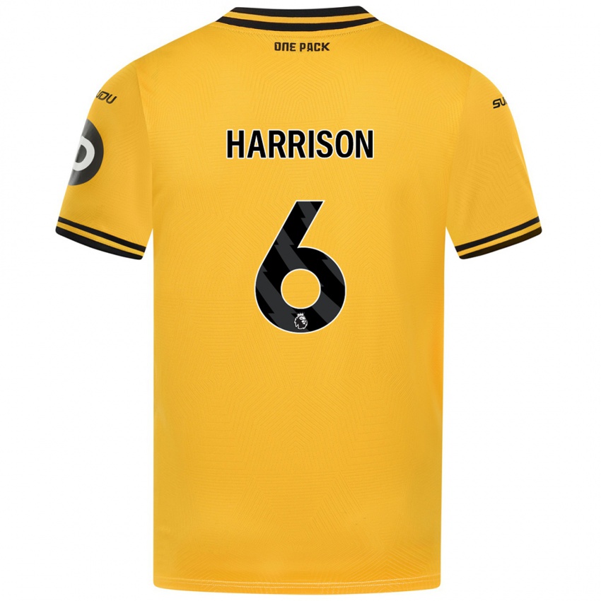 Børn Lexie Harrison #6 Gul Hjemmebane Spillertrøjer 2024/25 Trøje T-Shirt