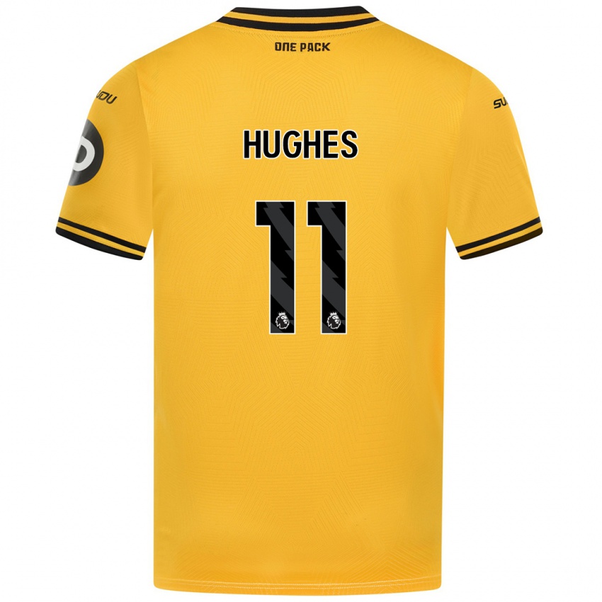 Børn Amber Hughes #11 Gul Hjemmebane Spillertrøjer 2024/25 Trøje T-Shirt