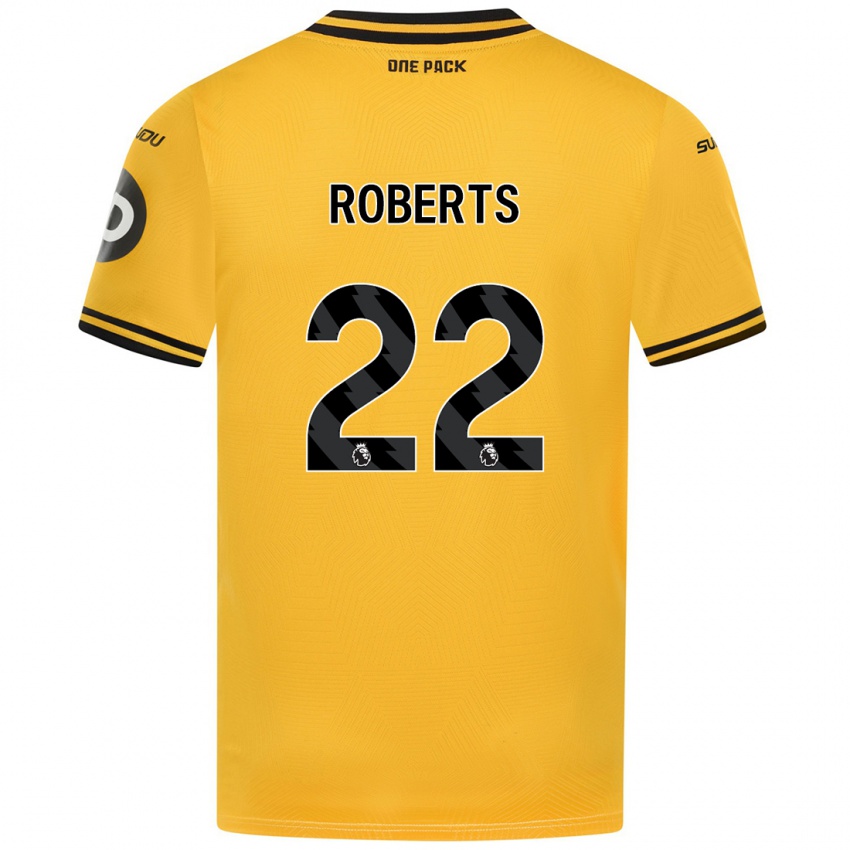 Børn Beth Roberts #22 Gul Hjemmebane Spillertrøjer 2024/25 Trøje T-Shirt