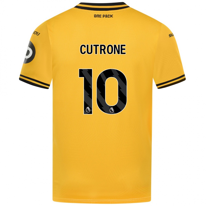 Børn Patrick Cutrone #10 Gul Hjemmebane Spillertrøjer 2024/25 Trøje T-Shirt