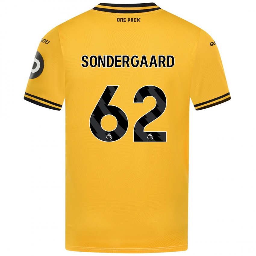 Børn Andreas Sondergaard #62 Gul Hjemmebane Spillertrøjer 2024/25 Trøje T-Shirt