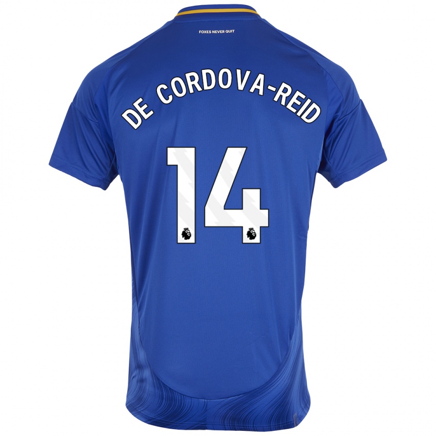 Børn Bobby De Cordova-Reid #14 Blå Hvid Hjemmebane Spillertrøjer 2024/25 Trøje T-Shirt