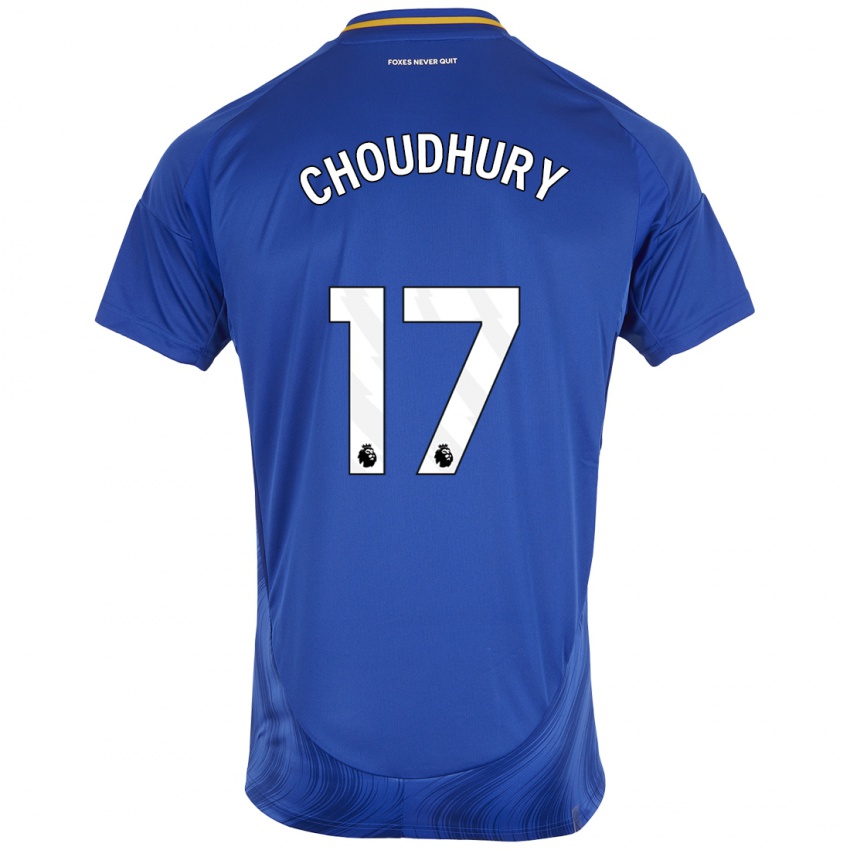 Børn Hamza Choudhury #17 Blå Hvid Hjemmebane Spillertrøjer 2024/25 Trøje T-Shirt