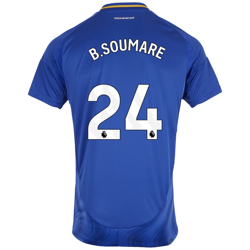 Børn Boubakary Soumaré #24 Blå Hvid Hjemmebane Spillertrøjer 2024/25 Trøje T-Shirt