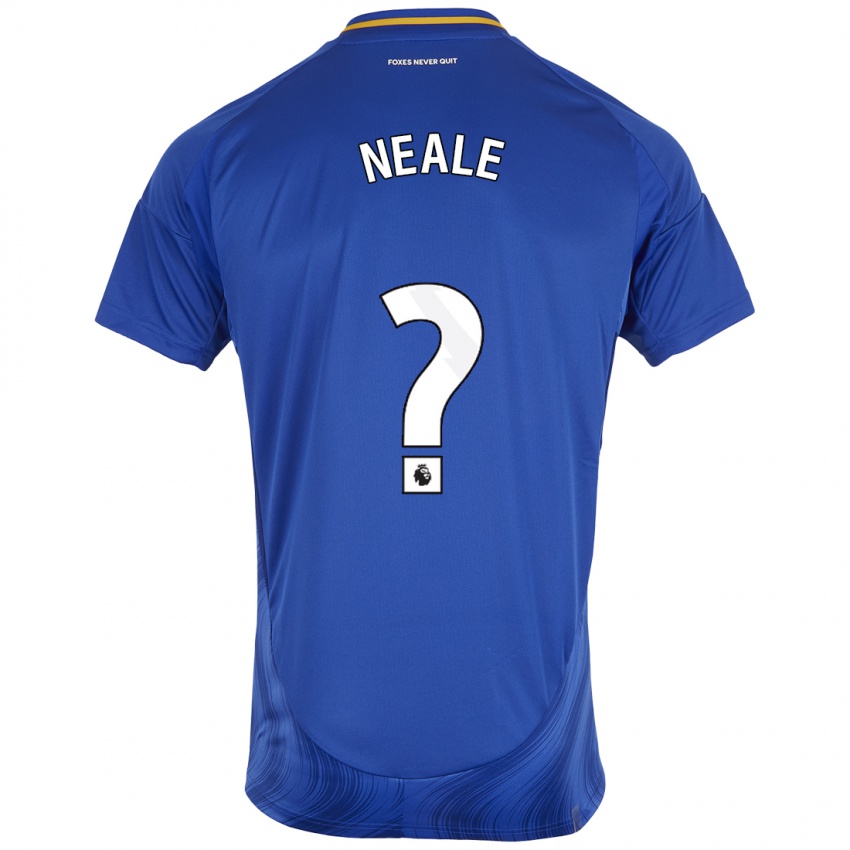 Børn Tommy Neale #0 Blå Hvid Hjemmebane Spillertrøjer 2024/25 Trøje T-Shirt