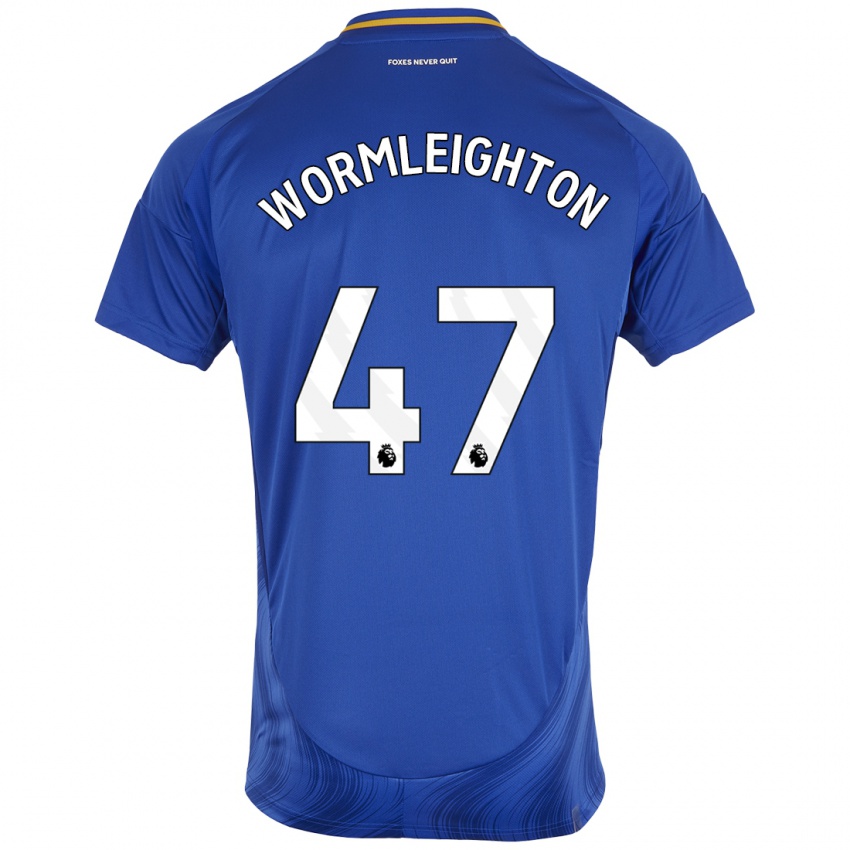 Børn Joe Wormleighton #47 Blå Hvid Hjemmebane Spillertrøjer 2024/25 Trøje T-Shirt