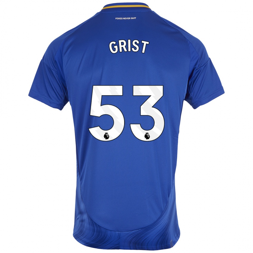 Børn Ben Grist #53 Blå Hvid Hjemmebane Spillertrøjer 2024/25 Trøje T-Shirt