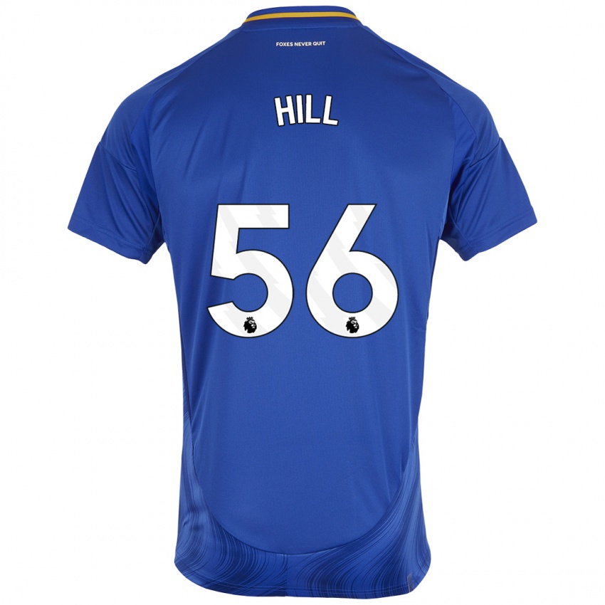 Børn Deniche Hill #56 Blå Hvid Hjemmebane Spillertrøjer 2024/25 Trøje T-Shirt