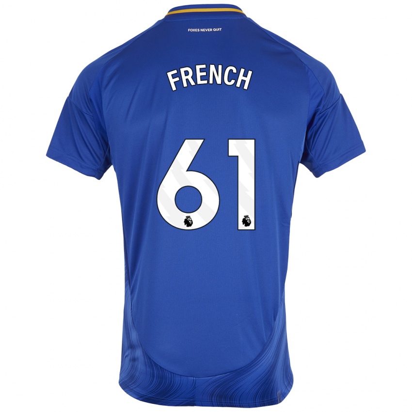 Børn Harry French #61 Blå Hvid Hjemmebane Spillertrøjer 2024/25 Trøje T-Shirt