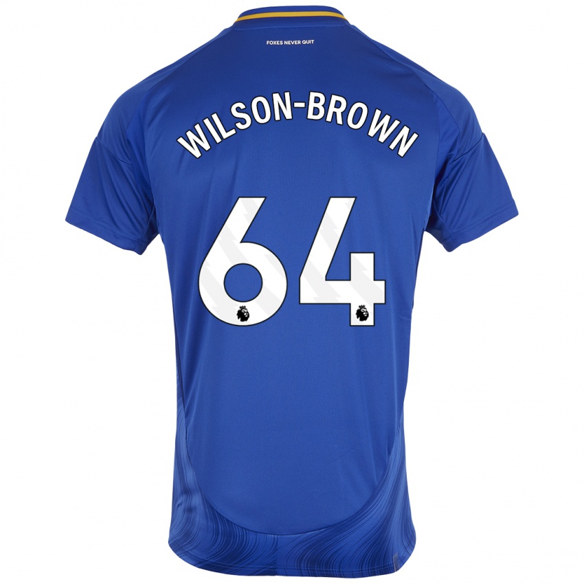 Børn Thomas Wilson-Brown #64 Blå Hvid Hjemmebane Spillertrøjer 2024/25 Trøje T-Shirt