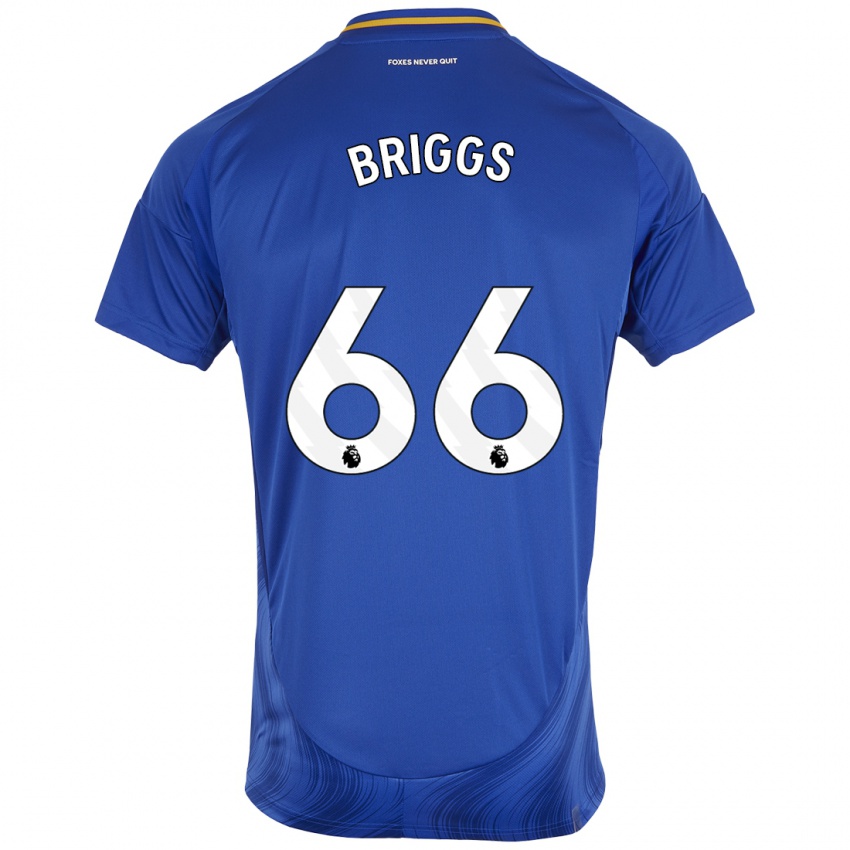 Børn Logan Briggs #66 Blå Hvid Hjemmebane Spillertrøjer 2024/25 Trøje T-Shirt