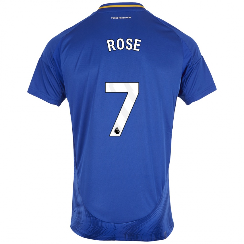 Børn Deanne Rose #7 Blå Hvid Hjemmebane Spillertrøjer 2024/25 Trøje T-Shirt