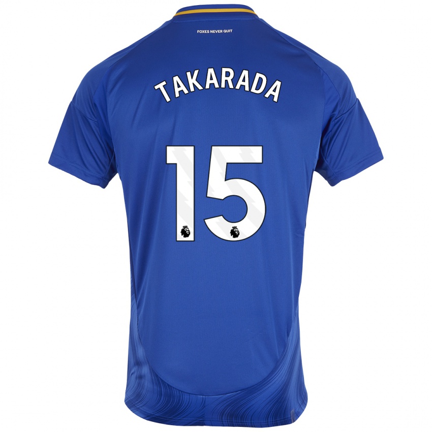 Børn Saori Takarada #15 Blå Hvid Hjemmebane Spillertrøjer 2024/25 Trøje T-Shirt