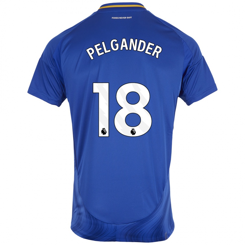 Børn Emilia Pelgander #18 Blå Hvid Hjemmebane Spillertrøjer 2024/25 Trøje T-Shirt