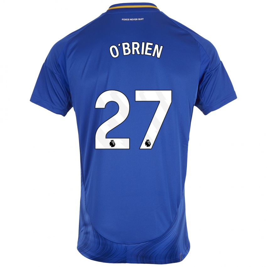 Børn Shannon O'brien #27 Blå Hvid Hjemmebane Spillertrøjer 2024/25 Trøje T-Shirt