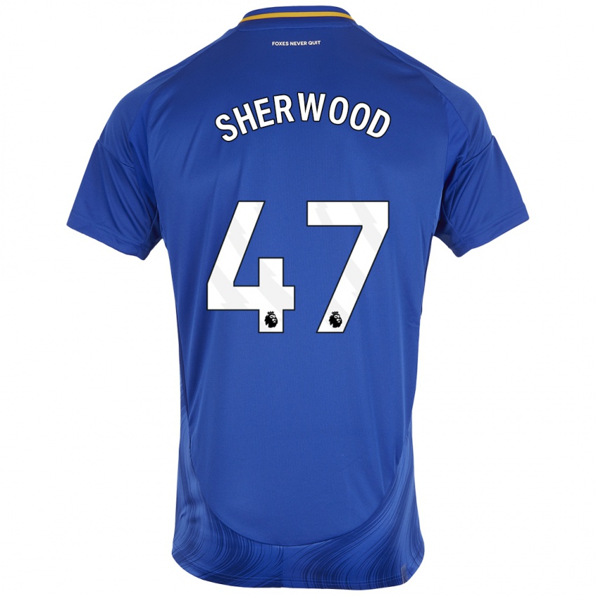 Børn Simone Sherwood #47 Blå Hvid Hjemmebane Spillertrøjer 2024/25 Trøje T-Shirt