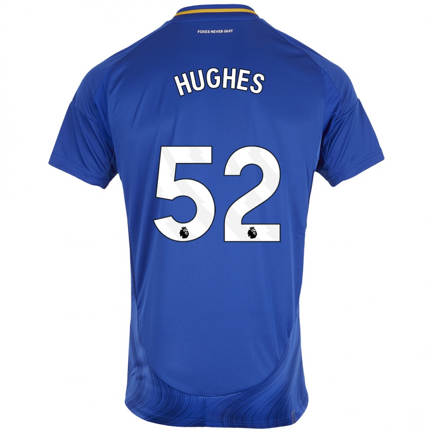 Børn Iestyn Hughes #52 Blå Hvid Hjemmebane Spillertrøjer 2024/25 Trøje T-Shirt