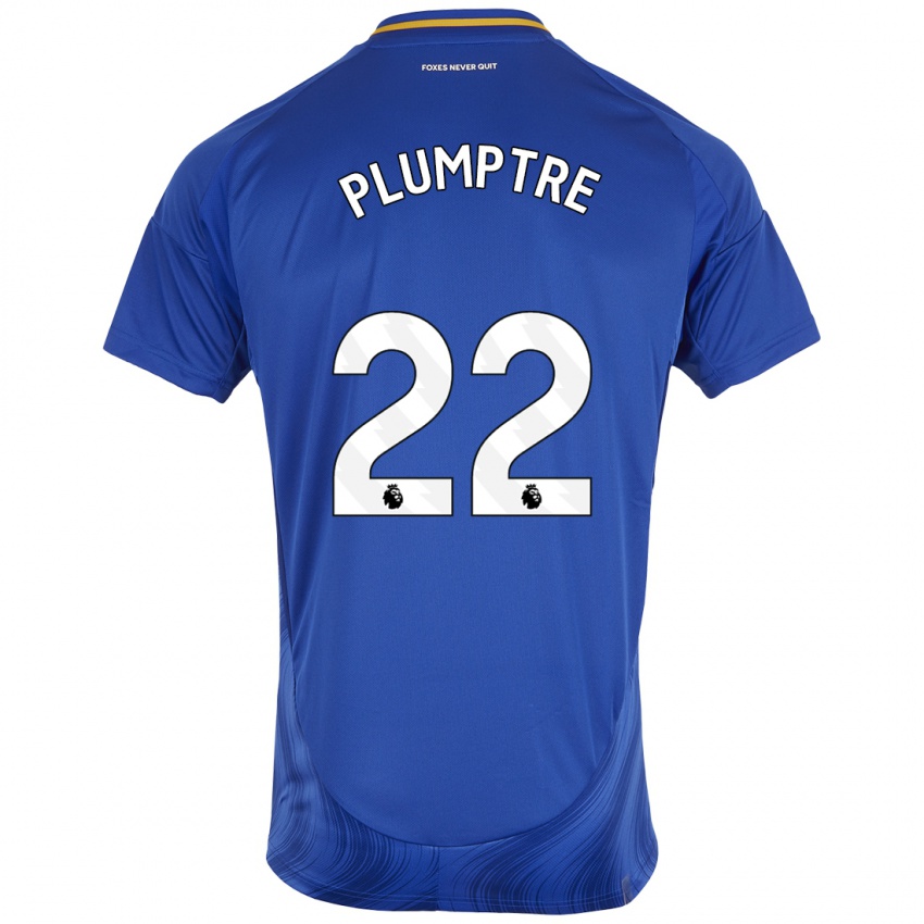 Børn Ashleigh Plumptre #22 Blå Hvid Hjemmebane Spillertrøjer 2024/25 Trøje T-Shirt