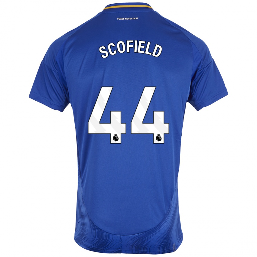 Børn Connie Scofield #44 Blå Hvid Hjemmebane Spillertrøjer 2024/25 Trøje T-Shirt