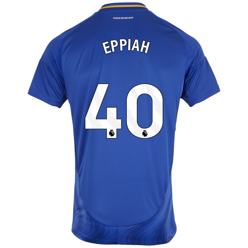 Børn Josh Eppiah #40 Blå Hvid Hjemmebane Spillertrøjer 2024/25 Trøje T-Shirt