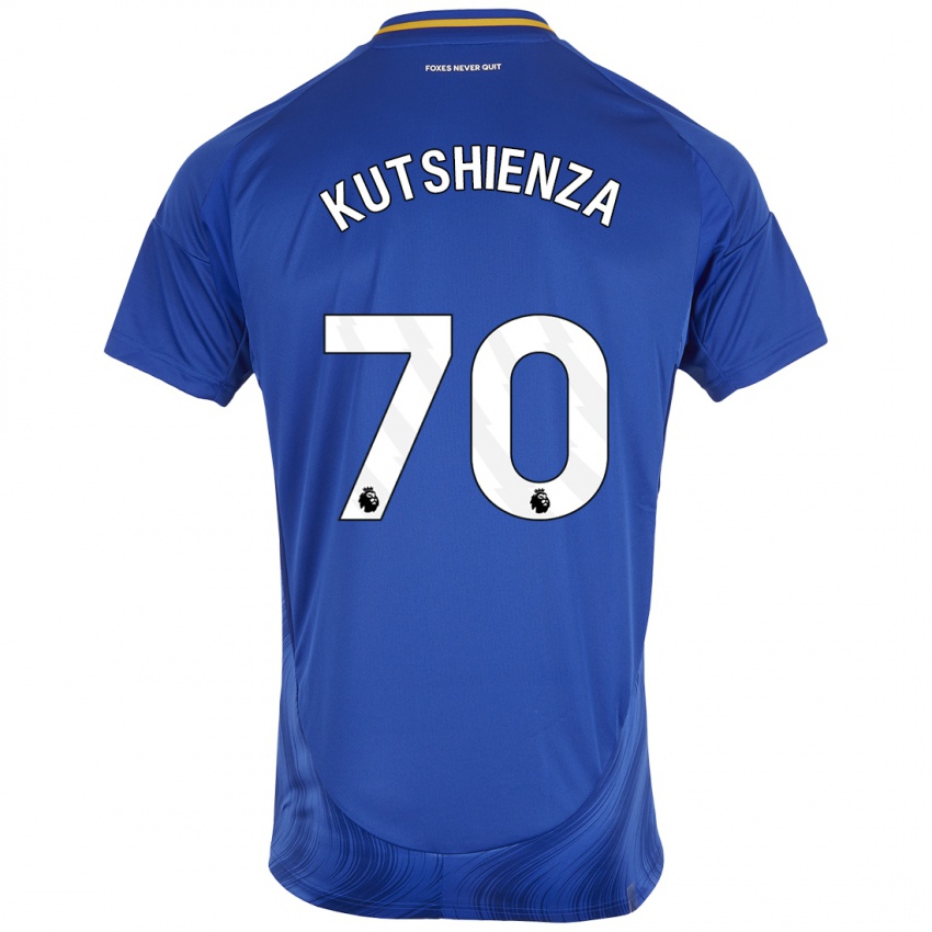 Børn Jesper Kutshienza #70 Blå Hvid Hjemmebane Spillertrøjer 2024/25 Trøje T-Shirt