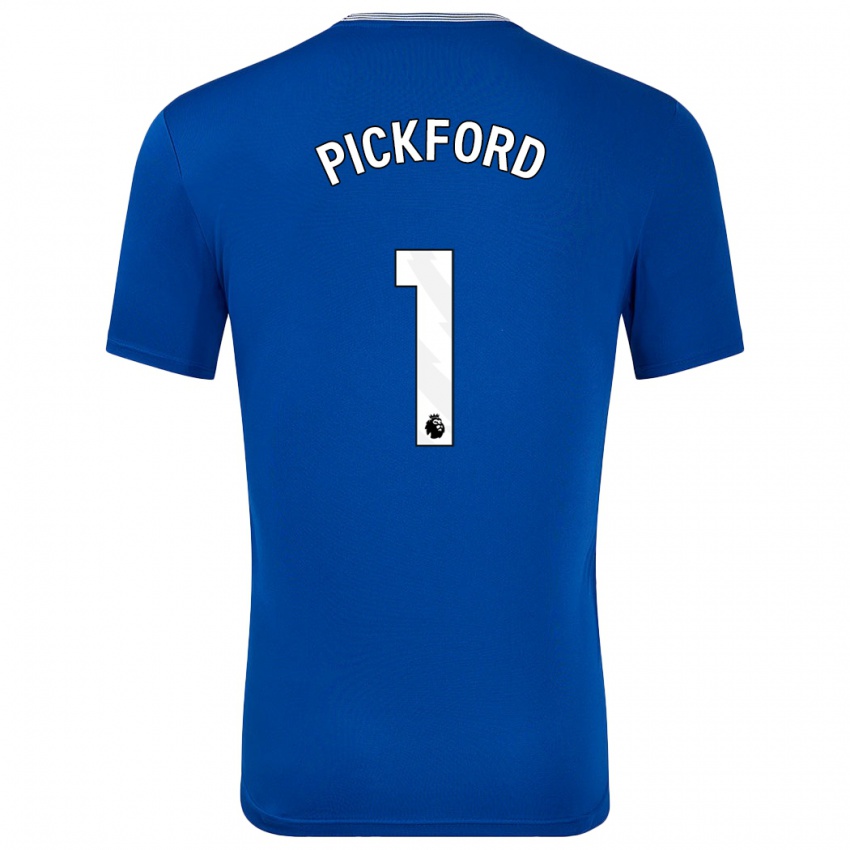 Børn Pickford #1 Blå Med Hjemmebane Spillertrøjer 2024/25 Trøje T-Shirt