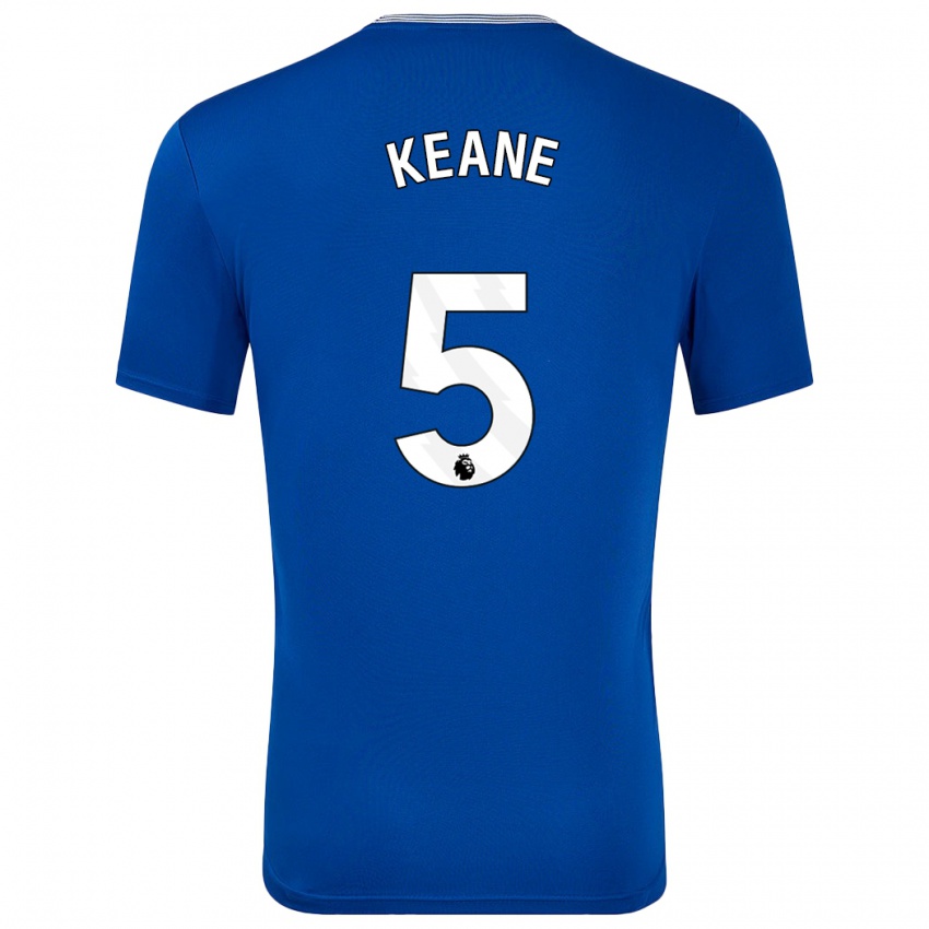 Børn Michael Keane #5 Blå Med Hjemmebane Spillertrøjer 2024/25 Trøje T-Shirt