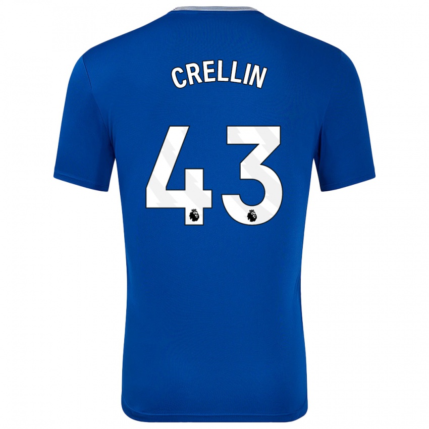 Børn Billy Crellin #43 Blå Med Hjemmebane Spillertrøjer 2024/25 Trøje T-Shirt