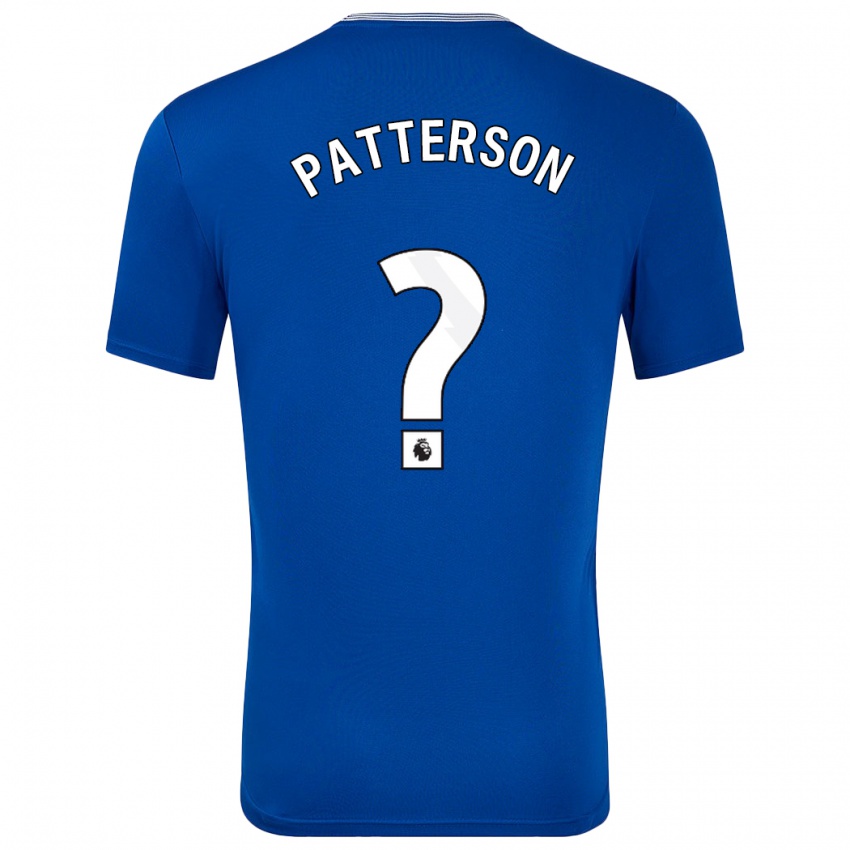 Børn Jack Patterson #0 Blå Med Hjemmebane Spillertrøjer 2024/25 Trøje T-Shirt