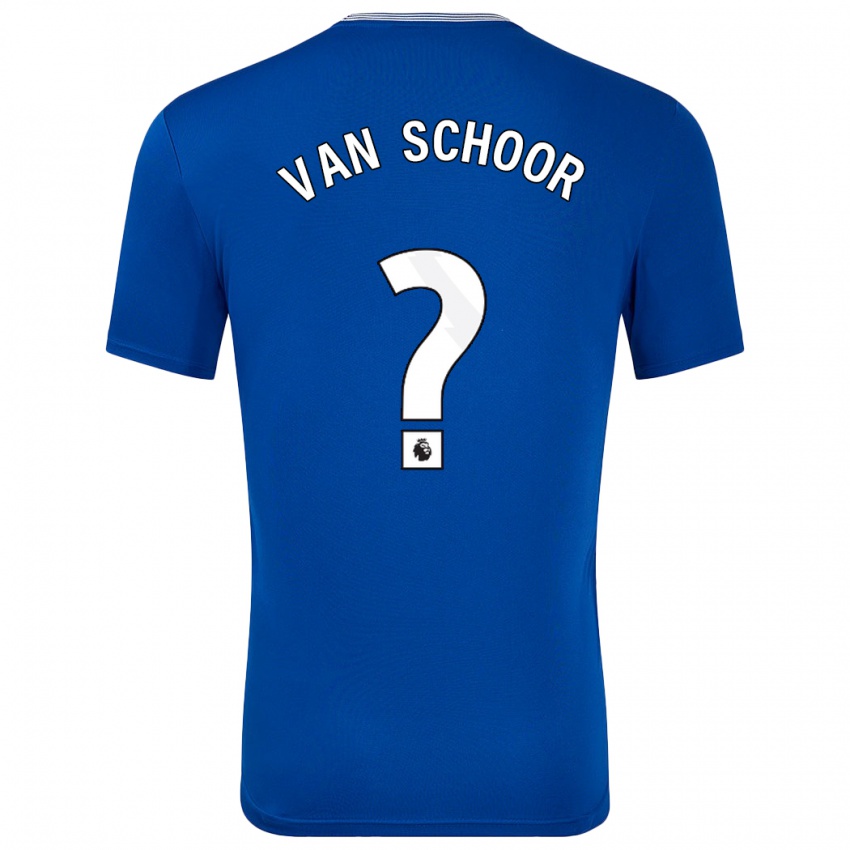 Børn Joshua Van Schoor #0 Blå Med Hjemmebane Spillertrøjer 2024/25 Trøje T-Shirt