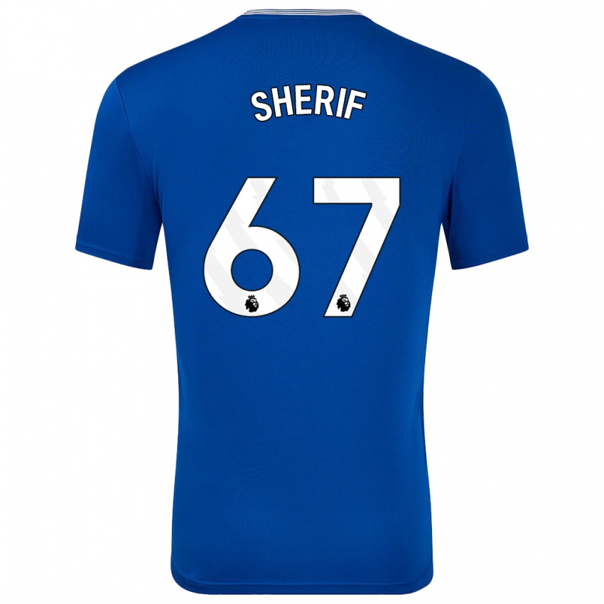 Børn Martin Sherif #67 Blå Med Hjemmebane Spillertrøjer 2024/25 Trøje T-Shirt