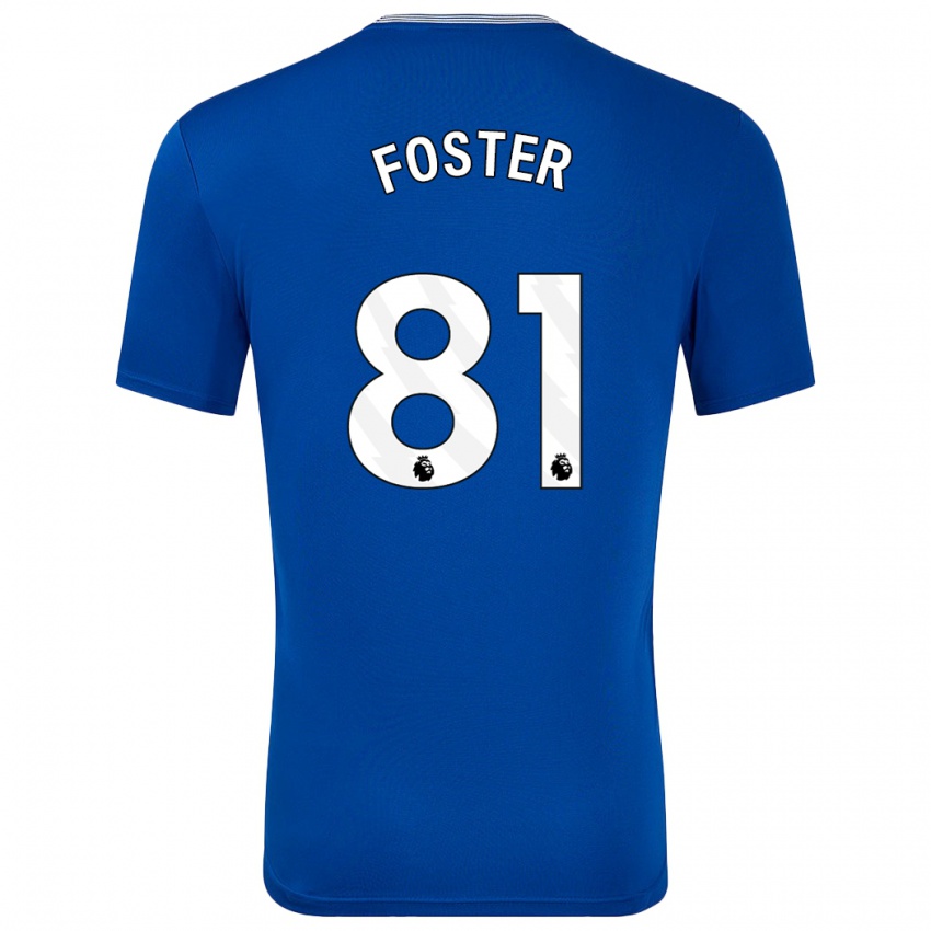 Børn Harvey Foster #81 Blå Med Hjemmebane Spillertrøjer 2024/25 Trøje T-Shirt