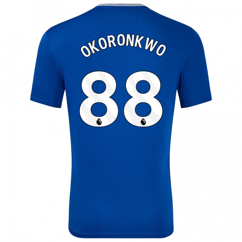 Børn Francis Okoronkwo #88 Blå Med Hjemmebane Spillertrøjer 2024/25 Trøje T-Shirt