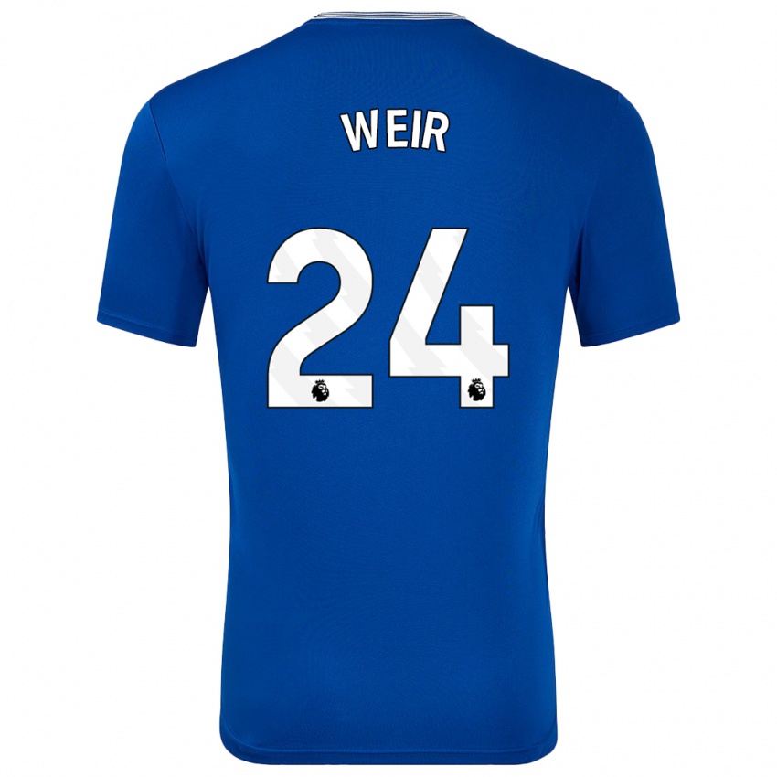 Børn Kenzie Weir #24 Blå Med Hjemmebane Spillertrøjer 2024/25 Trøje T-Shirt