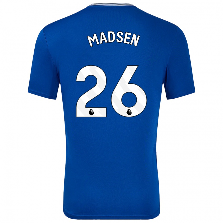 Børn Rikke Madsen #26 Blå Med Hjemmebane Spillertrøjer 2024/25 Trøje T-Shirt